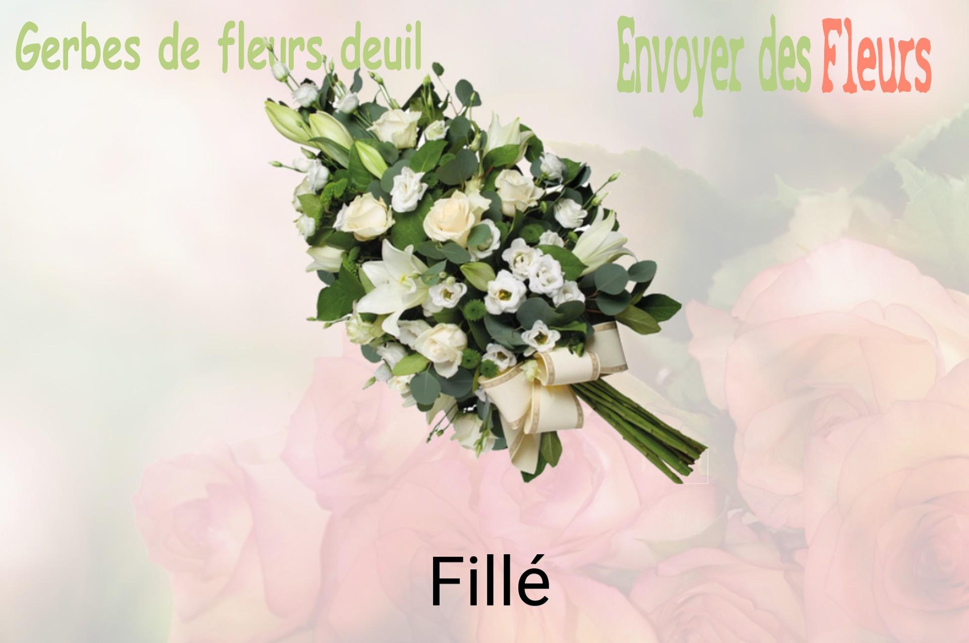 Gerbe de fleurs de deuil livrée à Fillé